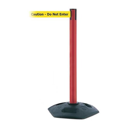 Tensabarrier Barrier Post with Belt, 7 1/2 ft Length, 38 in Post Height, Caution Do Not Enter 886-21-STD-NO-YAX-C