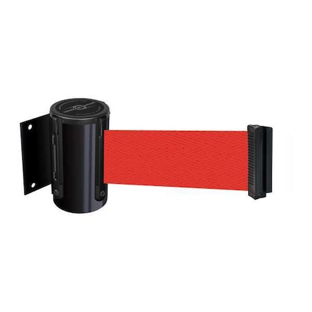 Tensabarrier Belt Barrier, Black, Belt Color Red 896-STD-33-STD-NO-R5X-C