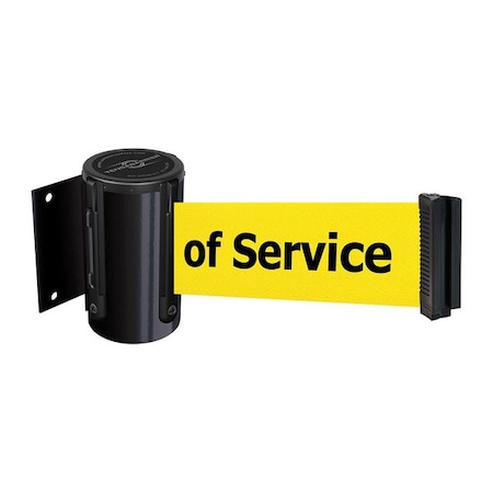 Tensabarrier Retractable Belt Barrier, 7 1/2 ft Length, Out of Service, Black 896-STD-33-STD-NO-YEX-C
