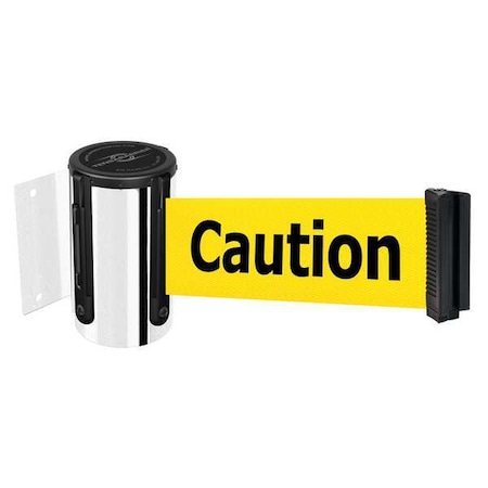 Tensabarrier Belt Barrier, Chrome, Belt Yellow 896-STD-1P-STD-NO-YAX-C