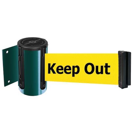 Tensabarrier Belt Barrier, Green, Belt Color Yellow 896-STD-28-STD-NO-YDX-C
