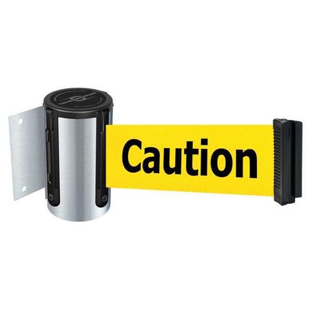 Tensabarrier Belt Barrier, Chrome, Belt Yellow 896-STD-1S-STD-NO-YAX-C