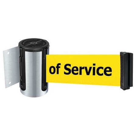 Tensabarrier Belt Barrier, Chrome, Belt Yellow 896-STD-1S-STD-NO-YEX-C