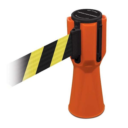Tensabarrier Retractable Barrier Tape, Orange, 156 in Length TC114-30-MAX-NO-D4X-C