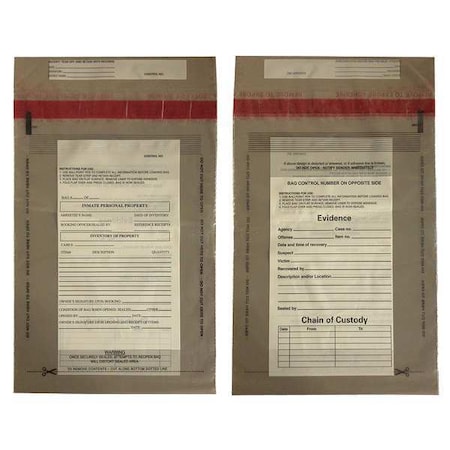 Cortech Evidence Bag, Dual Sided, 12 x 9 In, PK100 C-3-2051