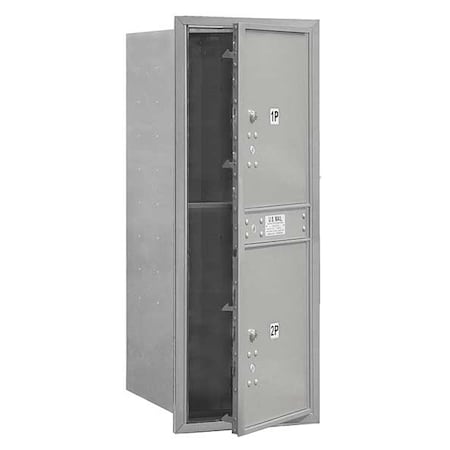 Salsbury Industries Mailbox, Aluminum, Powder Coated, 2 Doors, Recessed, 11 Door Height Equivalent 3711S-2PAFU