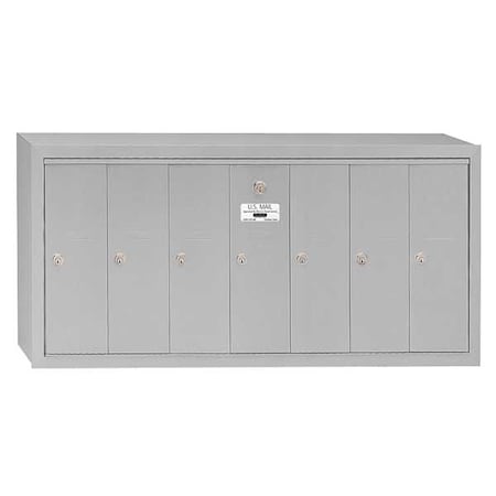 Salsbury Industries Mailbox, Aluminum, Powder Coated, 7 Doors, Surface, - 3507ASU