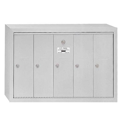 Salsbury Industries Mailbox, Aluminum, Powder Coated, 5 Doors, Surface, - 3505ASU