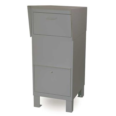 Salsbury Industries Courier Box, Gray, Powder Coated, 1 Doors, Free Standing, - 4975GRY