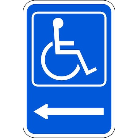 Zing Handicap Parking Sign, 12" W, 18" H, No Text, Aluminum 2356