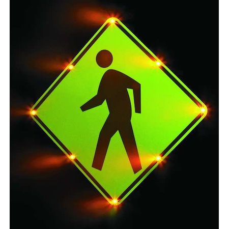 Tapco LED Traffic Sign, Pedestrian Crossing Pictogram, Black