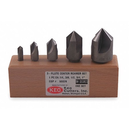 Keo 82 deg 3 Flute 5 piece Center Reamer Set CO 917-000-011