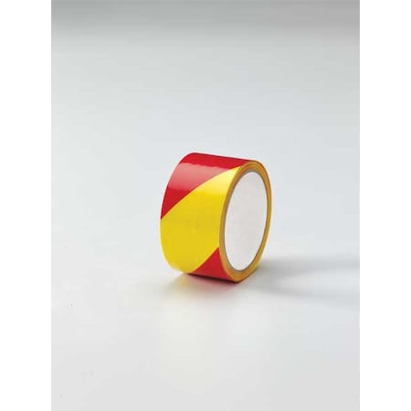 Zoro Select Floor Marking Tape, vinyl, Striped, Magenta, Yellow, 2 in W., 5 mil Thickness 3YRX5