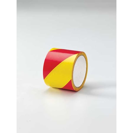 Zoro Select Floor Marking Tape, vinyl, No Legend, Magenta, Yellow, 3 in W., 5 mil Thickness 3YRY2