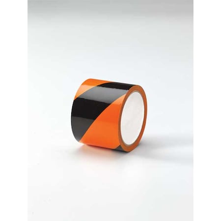 Zoro Select Floor Marking Tape, vinyl, Striped, Black, Orange, 3 in W., 5 mil Thickness 3YRY5