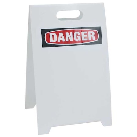 See All Industries Floor Safety Sign, 20 in H, 12 in W, Corrugated Plastic, Triangle, English, TP-DBLNK TP-DBLNK