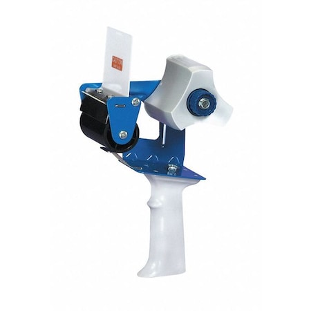 Zoro Select Tape Dispenser, 3 in Max. Tape Width. 5 1/2 in Tape Core Dia, Pistol, Plastic, Blue 3YTA2