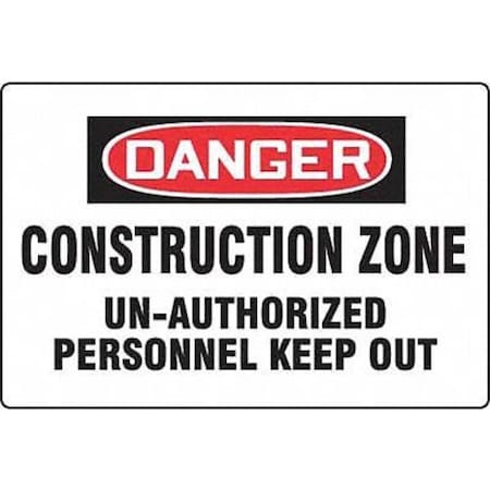 Accuform Danger Sign, 24 in Height, 36 in Width, Plastic, Rectangle, English MADM101VP