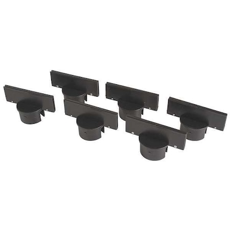 Brady Post Sign Adapter, Polyethylene, Black, PK6 80960