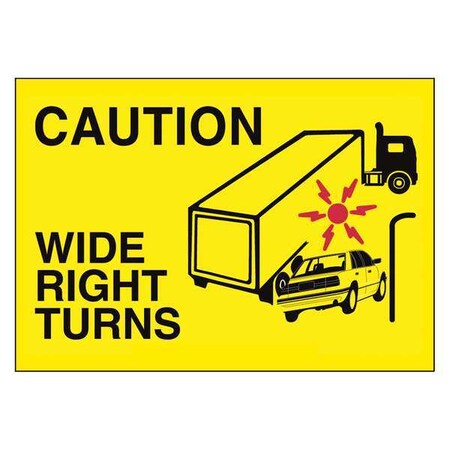 Brady Vehicle Sign, 10 in Height, 14 in Width, Vinyl, Rectangle, English 63203