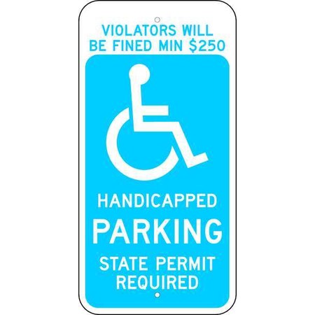 Brady Handicap Parking Sign, 24"H, 12"W, Alum, 115252 115252