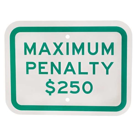 Brady Handicap Parking Sign, 12" W, 9" H, English, Aluminum, Green, White 115261
