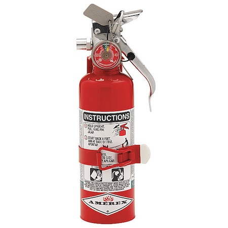 Amerex Fire Extinguisher, 1.4 lb Capacity, Class BC , UL Rating1B:C , Halotron 9 sec, Discharge Time: A384T