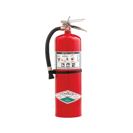 Amerex Fire Extinguisher, 15.5 lb Capacity, Class ABC , UL Rating2A:10B:C , Halotron 14 sec, Discharge Time: 398