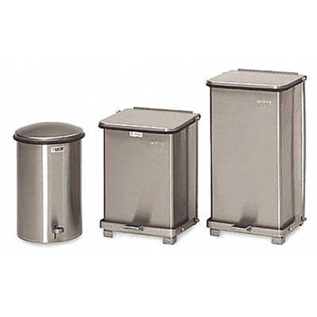 Rubbermaid 40 gal. Square Medical Waste Container, Silver, Step-On, Stainless Steel FGQST40SSPL