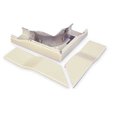 Legrand Flat Elbow Raceway, 2400D Series, 2 Channel, 1.90 in W, 0.87 in H, 5-1/2 in L, Ivory V2411DFO