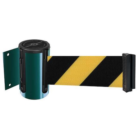 Tensabarrier Belt Barrier, Green, Belt Yellow/Black 896-STD-28-MAX-NO-D4X-C
