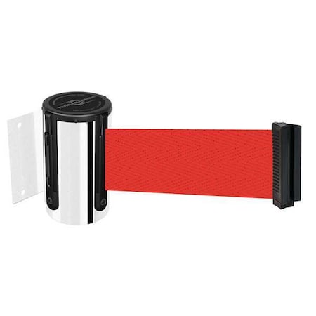 Tensabarrier Belt Barrier, Chrome, Belt Color Red 896-STD-1P-MAX-NO-R5X-C
