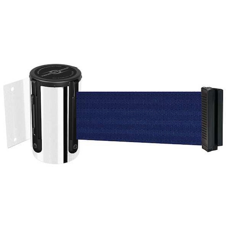 Tensabarrier Belt Barrier, Chrome, Belt Color Blue 896-STD-1P-MAX-NO-L5X-C