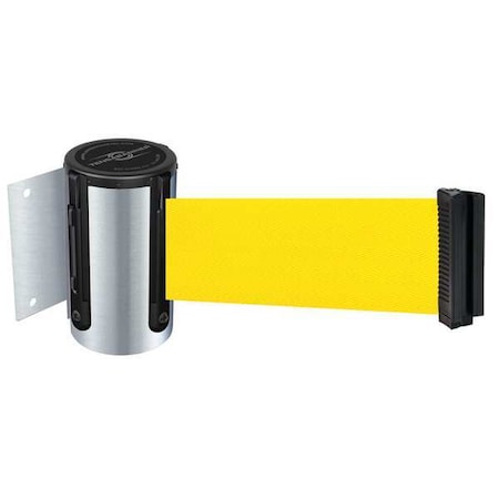 Tensabarrier Belt Barrier, Chrome, Belt Color Yellow 896-STD-1S-MAX-NO-Y5X-C