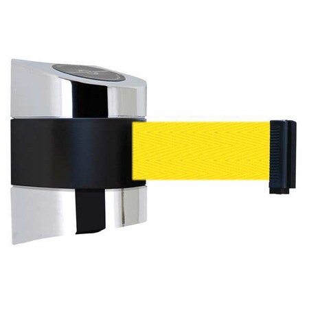 Tensabarrier Belt Barrier, Chrome, Belt Color Yellow 897-15-S-1P-NO-Y5X-C