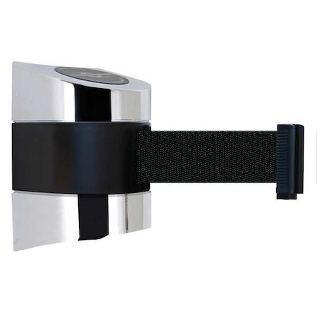Tensabarrier Belt Barrier, Chrome, Belt Color Black 897-15-S-1P-NO-B9X-C