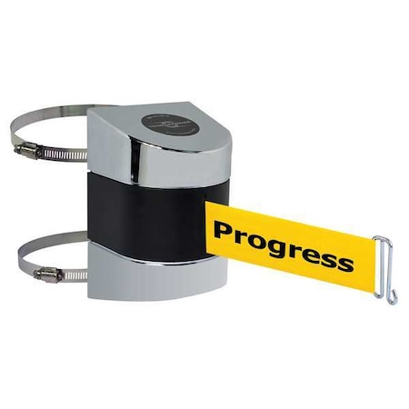 Tensabarrier Belt Barrier, Chrome, Belt Color Yellow 897-15-C-1P-NO-YCX-A