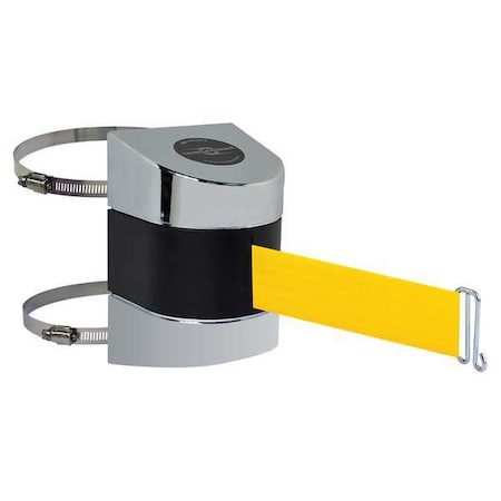 Tensabarrier Belt Barrier, Chrome, Belt Color Yellow 897-15-C-1P-NO-Y5X-A