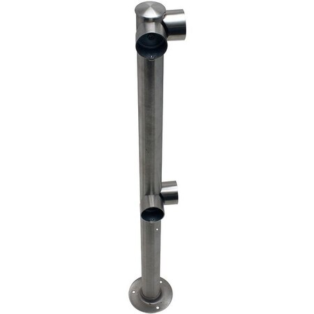 Tensabarrier Adapta-Rail, Corner Post, Satin Stainless 2L5-36-COR-3S
