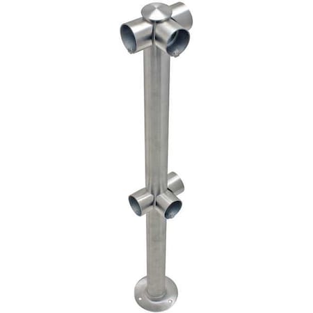 Tensabarrier Adapta-Rail, 3 Way Post, Polished Chrome ADAPTARAIL-2L-5-36-3WY-1P