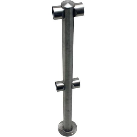 Tensabarrier Adapta-Rail, Center Post, Satin Stainless 2L5-36-CEN-3S