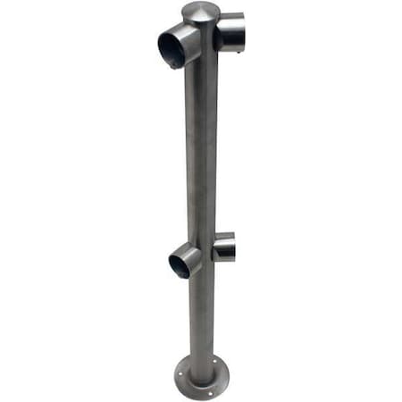 Tensabarrier Adapta-Rail, Angle Post, Satin Stainless 2L5-36-ANG-3S