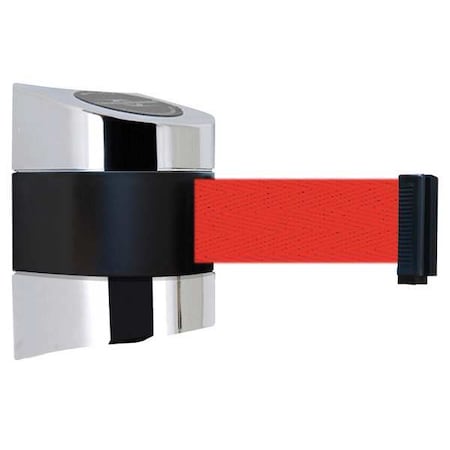 Tensabarrier Belt Barrier, Chrome, Belt Color Red 897-24-S-1P-NO-R5X-C