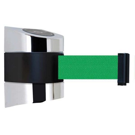 Tensabarrier Belt Barrier, Chrome, Belt Color Green 897-24-S-1P-NO-G6X-C