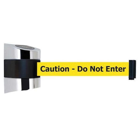 Tensabarrier Belt Barrier, Chrome, Belt Color Yellow 897-24-S-1P-NO-YAX-C