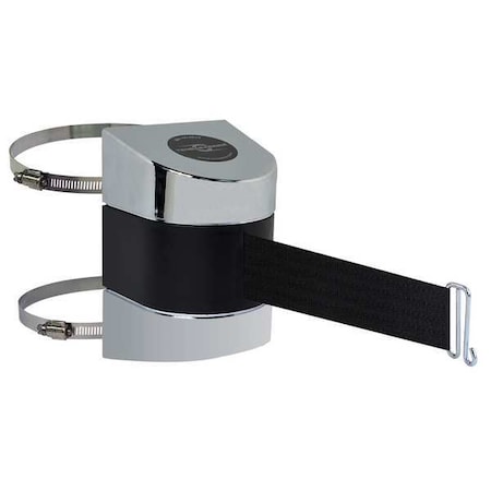 Tensabarrier Belt Barrier, Chrome, Belt Color Black 897-24-C-1P-NO-B9X-A