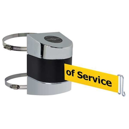 Tensabarrier Belt Barrier, Chrome, Belt Color Yellow 897-15-C-1P-NO-YEX-A