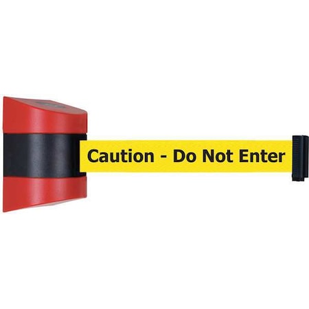 Tensabarrier Retractable Belt Barrier, 24 ft Length, Caution Do Not Enter, Red 897-24-S-21-NO-YAX-C