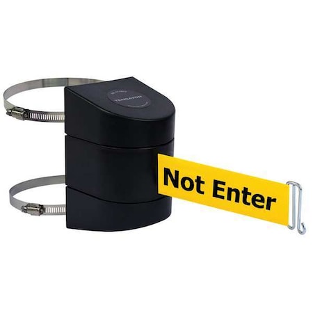 Tensabarrier Belt Barrier, Black, Belt Color Yellow 897-24-C-33-NO-YAX-A