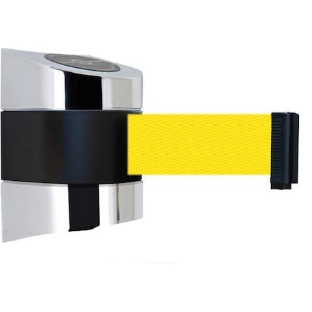 Tensabarrier Belt Barrier, Chrome, Belt Color Yellow 897-30-S-1P-NO-Y5X-C